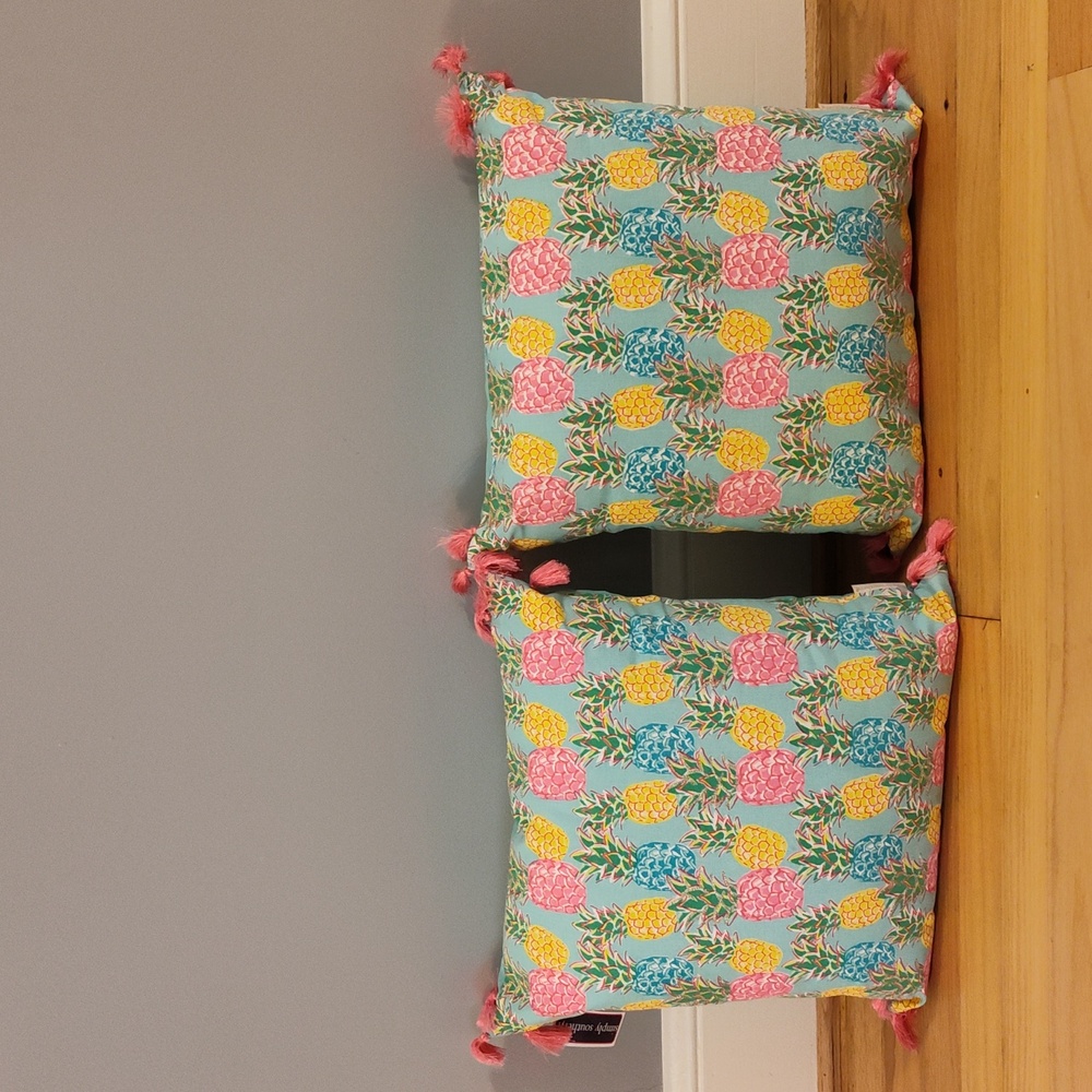 NWT Set of 2 Simply Southern 18" x 18" Decorative Pillows, Pineapples